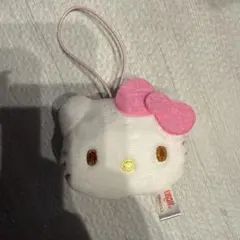 ハローキティ　フェイス　ミニ　ぬいぐるみ　ストラップ　プライズ　ピンク　キティー
