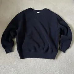 GAP☆ARCHIVE☆ボアスウェット☆前Vガゼット☆無地☆オーバーサイズ☆紺