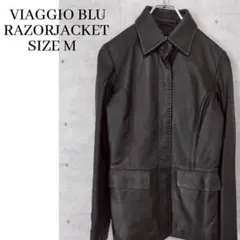 ビアッジョブルー Viaggio Blu 羊革 比翼 ステッチレザージャケット