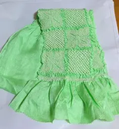 帯揚げ　若緑　正絹　中抜き　絞り　振袖　訪問着 　ライトグリーン　［A20］