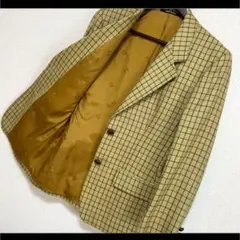 美品 イギリス製 DAKS ダックス ジャケット 格子柄 ウール くるみボタン