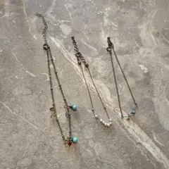 華奢ブレスレット3点セット 重ね付け シルバー系 アクセサリー