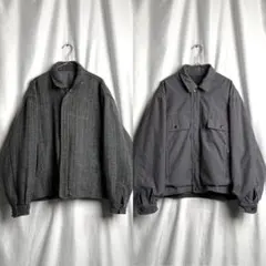 80s stratog ツイード×コットン リバーシブル ブルゾン S