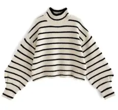 GRL サムホール付きボーダー柄ニットトップス[ru1001]