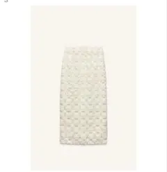 ZARA 花柄構造ミディスカート　Sサイズ