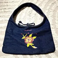 JILLSTUART デニム ショルダーバッグ 花柄 ビーズ刺繍のサムネイル