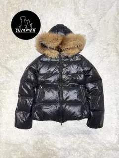 ファー2点　DUVETICA ブラックダウンジャケット 38 ファー2点 DUVETICA ブラックダウンジャケット 38