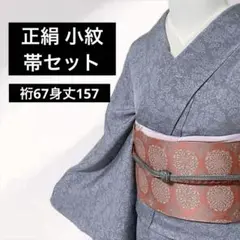 着物 小紋 帯セット 裄丈67 総柄小紋 秋冬春 正絹 袷 た376 着物 小紋 帯セット 裄丈67 総柄小紋 秋冬春 正絹 袷 た376 - メルカリ