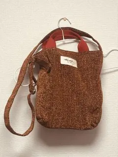 ニコアンド スパンコール ブラウン ショルダーバッグ