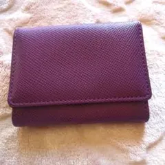 三つ折り財布 コンパクト パープル 合成皮革