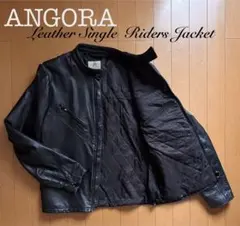 ANGORA 本革シングルライダースジャケット 北米ヴィンテージ　黒　Lのサムネイル