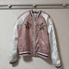 Stradivarius スカジャン ブルゾン ジャンバーピンク/ S ギャル