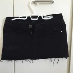 AZUL ブラックデニム台形スカート