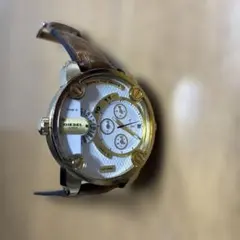 DIESEL デジタル/アナログ時計 ホワイト/ゴールド