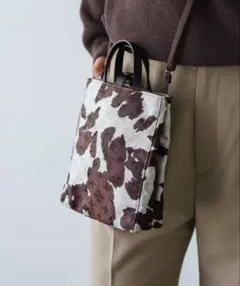 値下げ★新品同様 russetラシット カーフ柄ミニショルダーバッグ 牛柄