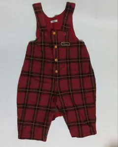Piccolo　レッド系チェック柄　オーバーオール