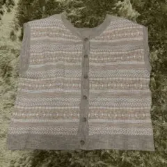 Samansa Mos2 ニットベスト Fサイズ ベージュ系