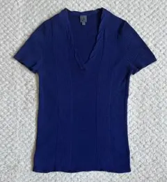 Calvin Klein リブニット Vネック コットン 半袖