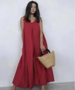 Alexiastam Balloon Sleeveless Dress レッド - メルカリ