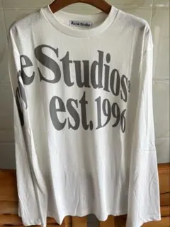 Acne Studios 1996 ロゴ 長袖Tシャツ ホワイト S