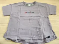 manina Tシャツ パープル 刺繍ロゴ 120サイズのサムネイル
