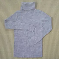 COMME CA ISM グレー リブ編み タートルネックセーター 9号サイズ