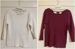 Apweiser-riche バックリボン5分丈トップス ホワイト　マゼンタ