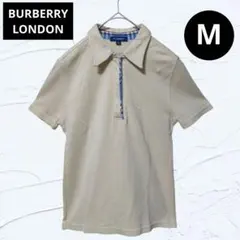 ❤BURBERRY❤バーバリーロンドン ハーフジップ ポロシャツブルーチェックM