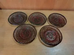 【未使用】 らんたい　籃胎漆器 漆塗り 茶托 5枚セット 伝統工芸