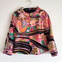 美品　LEONARD レオナール　ジャケット　ボレロ　ペイズリー花柄　Lのサムネイル