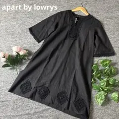 apart by lowrys チュニック　七部丈　ブラック　Ｖネック　F 麻のサムネイル
