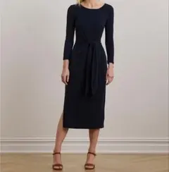 【LAUREN RALPH LAUREN】美品25AW ワンピース ネイビー