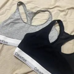 Calvin Klein 黒グレー　スポーツブラ L