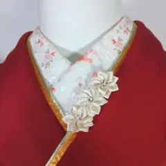 重ね襟　重ね衿　飾り　振袖　七五三　袴　着物　和装小物　ホワイト　白　ストーン