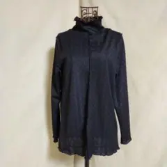 新品タグ付き ハイネックブラウス 長袖シャツ 黒 Lサイズ 再