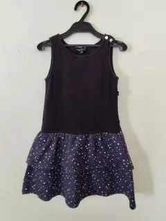 agnès b. ノースリーブワンピース 120サイズ 黒×紺 星柄