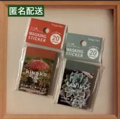 ★ブック型マスキングシール　キノコ、多肉植物★２種　キャンドゥ　セリア