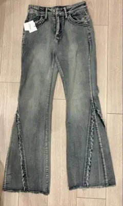 高速ターミナル フリンジフレアデニムパンツ