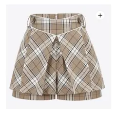 Andwang Tiered Check Shorts ベージュ