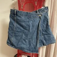 デニムラップスカートショートパンツ
