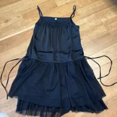 ブラックキャミソール スモッキングデザイン