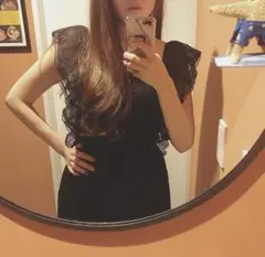 Snidel レースロンパース　ネイビー