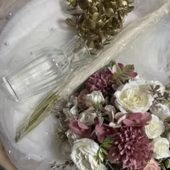 造花ブーケ ホワイト ピンク　ウェルカムスペース