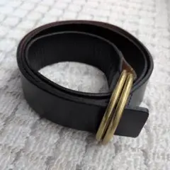 JEANASIS ブラックレザーリングバックルベルト