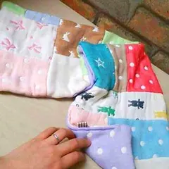 済。３枚。ともっち様専用♥限定♥みかん★１２重ガーゼフェイスタオル☆パッチワーク