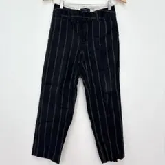 バナナリパブリック ストライプ パンツ テーパード 2 黒白 オフィス通勤のサムネイル