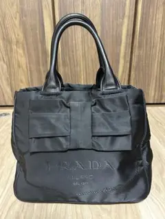 【美品・送料無料】プラダ　PRADA　ナイロン　トートバッグ　リボン　ショルダー
