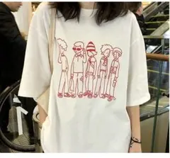 カジュアル 可愛い オーバーサイズ プリント ストリート シャツ 白 韓国