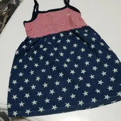 daddyohdaddy美品☆ワンピース110☆デニム、スター、ボーダー