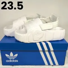 23.5 アディダス ストラップサンダル アディレッタ 厚底 ホワイト 軽い